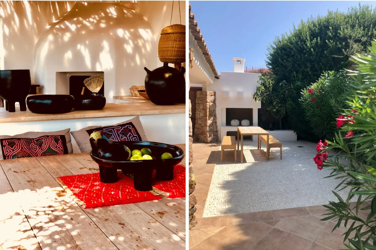 Outdoor kitchen and garden courtyard