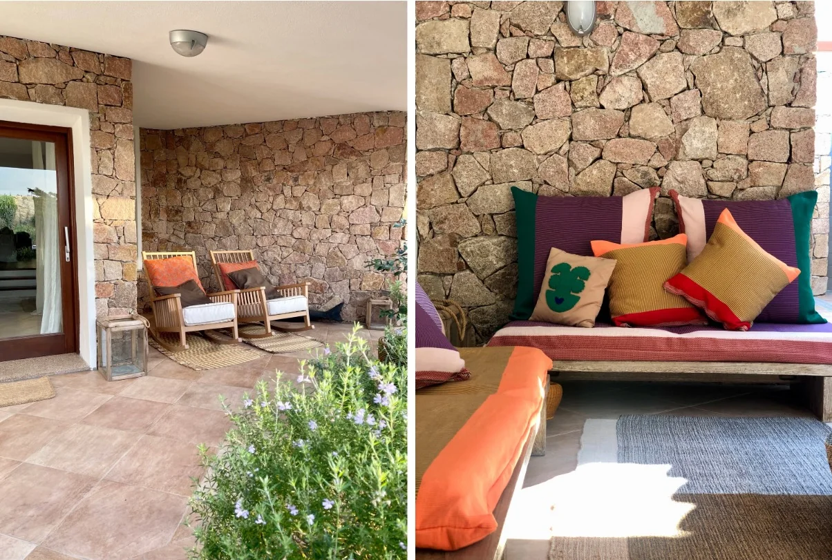 Stone-walled covered terrace